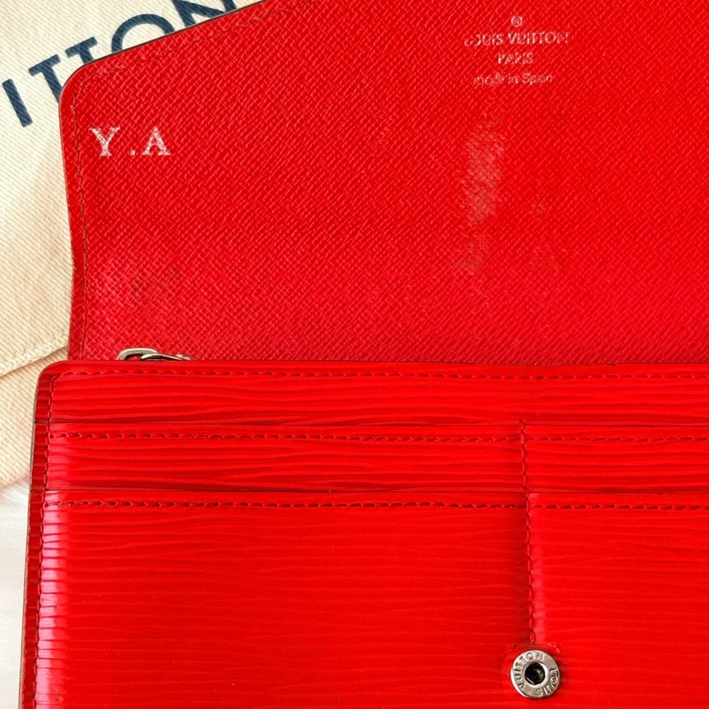 Louis Vuitton Red Epi Leather Sarah Envelope‎ Wallet